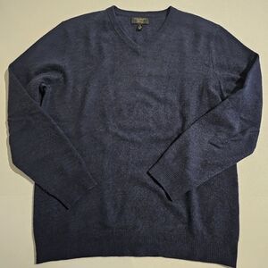 Club Room Cashmere V Neck Sweater Navy Size L
